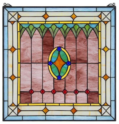 Craftsman Stained Glass Window Craftsman Stained Glass Panels By Design Toscano Houzz