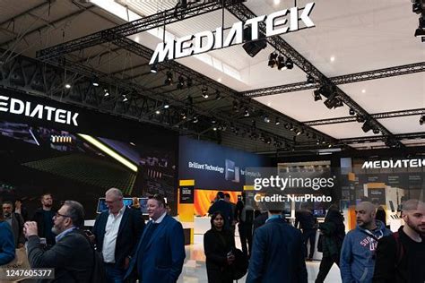 The MEDIATEK stand on day three of the Mobile World Congress the ...