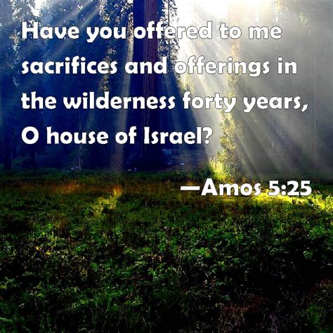 Amos Have You Offered To Me Sacrifices And Offerings In The