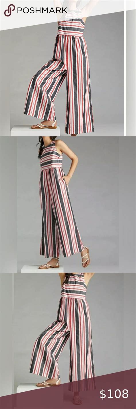 Anthropologie Maeve Striped Wide Leg Jumpsuit Nwt Size M Maeve Fashion Design Fashion Tips