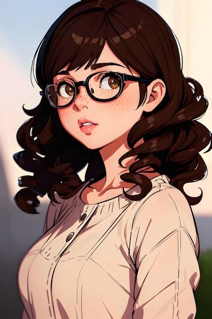 Premium Photo A Cartoon Of A Girl With Glasses And A Shirt That Says Shes A Girl