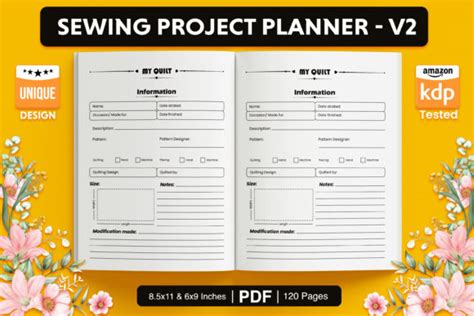 Kdp Interior Sewing Project Planner Graphic By King Publisher