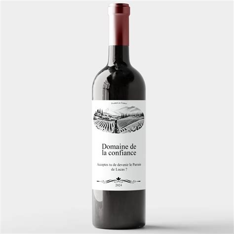 Demande De Parrain Originale Etiquette Personnalis E Bouteille De Vin