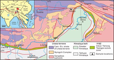 Sketch Geological Map Of The Southeastern Segment Of Lhasa Terrane And