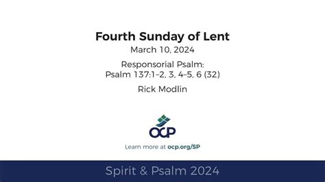 Spirit And Psalm 4th Sunday Of Lent 2024 Year B Psalm 137 Modlin