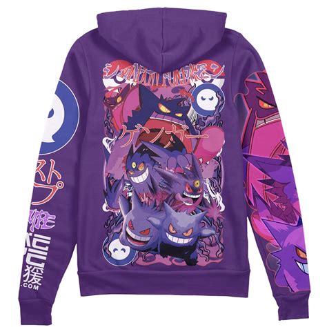 Gengar V5 Pokemon Streetwear Zip Hoodie Jacket Anime Ape