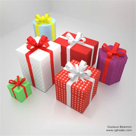 Gift Boxes With Wrap Textures D Cgtrader