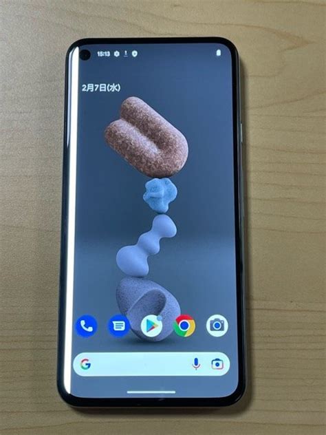 傷や汚れあり現状品 Google Pixel 5 128GB softbank SIMフリー Sorta Sage スマホ本体 左に