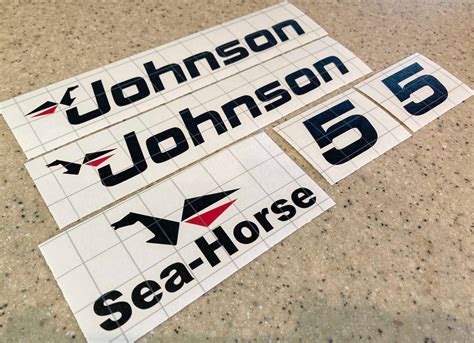 Vintage Johnson 5 Hp Outboard Motor Decal Kit Black And Red Etsy