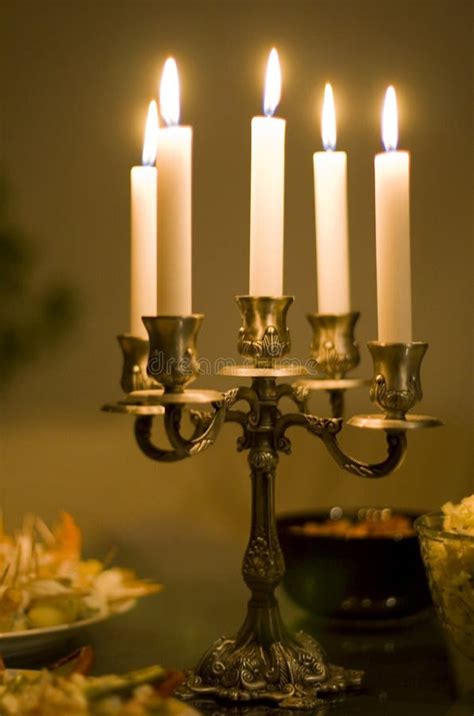 Candles On A Table Stock Image Image Of Love Menorah 6514193