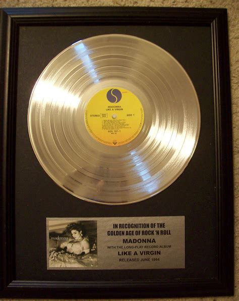 Madonna Like A Virgin Platinum LP Record