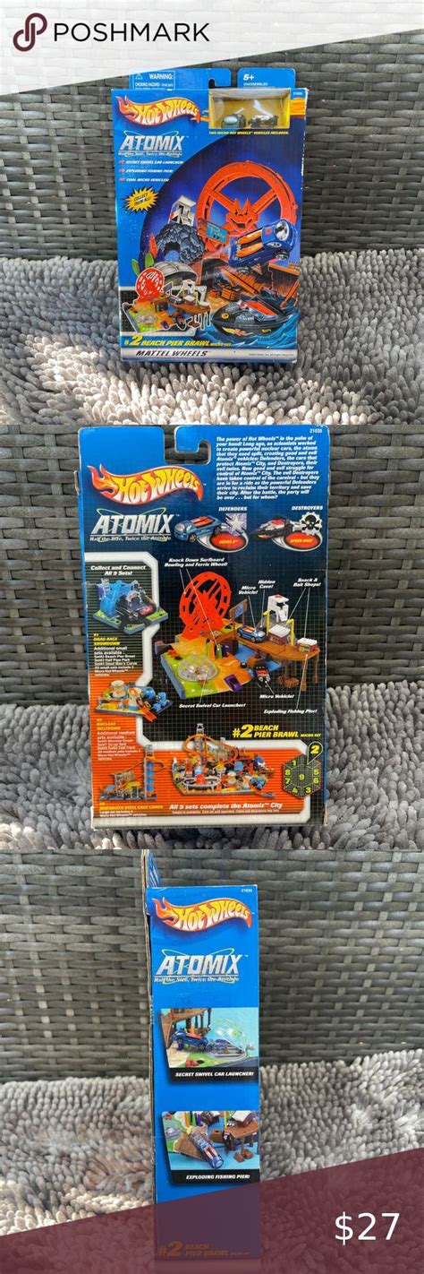 2002 Hot Wheels Atomix 2 Beach Pier Brawl Micro Set Brand New Sealed