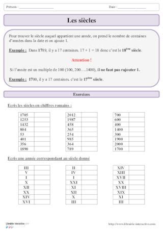 Exercices Chiffres Romains Pdf Recherche Google