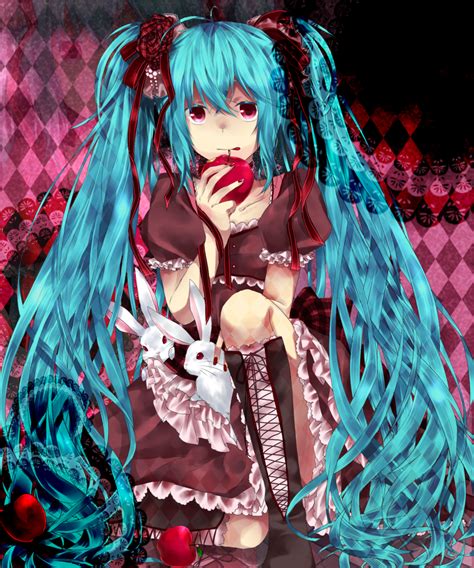 Safebooru Aqua Hair Bad Id Boots Bunny Checkered Checkered Background Cross Laced Footwear