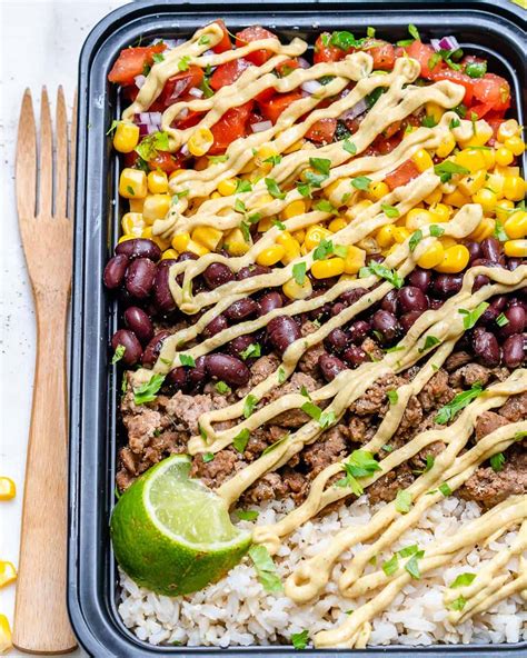 Beef Burrito Meal Prep Bowl Healthy Fitness Meals