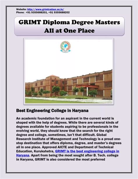 Ppt Grimt Diploma Degree Masters All At One Place Polytechnic