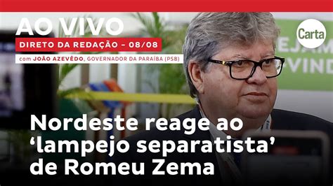 Jo O Azev Do Governador Da Para Ba Comenta As Declara Es De Romeu