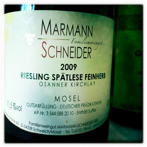 Marmann Schneider Osanner Kirchlay Riesling Sp Tlese Feinherb