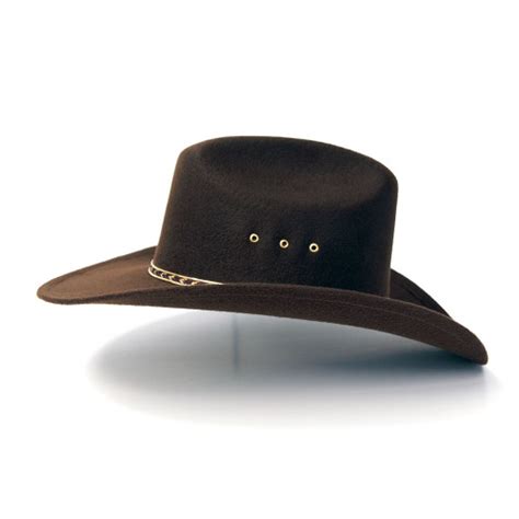 Brown Faux Felt Western Cattleman Hat