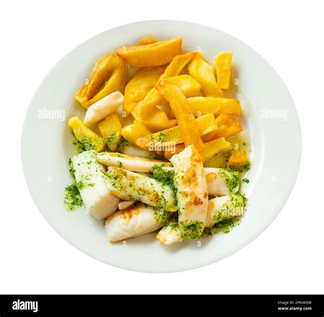 Grilled Cuttlefish Served With Garlic And Parsley Stock Photo Alamy