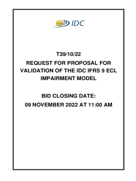 Fillable Online Validation Of The Idc Ifrs Ecl Fax Email Print