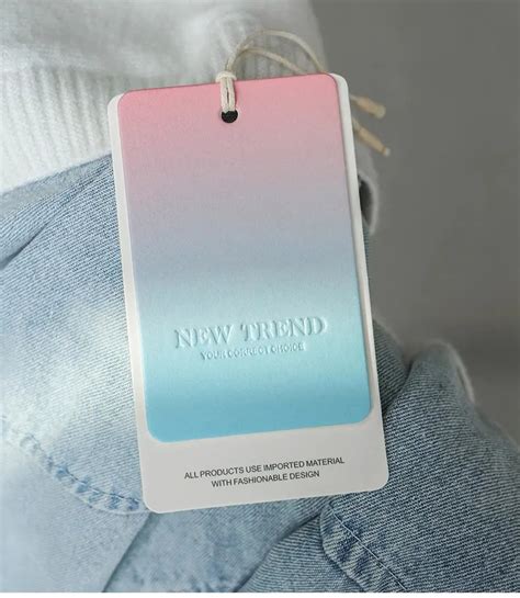 Luxury Recycled Garment Labels Embossed Custom Printing Hang Tag