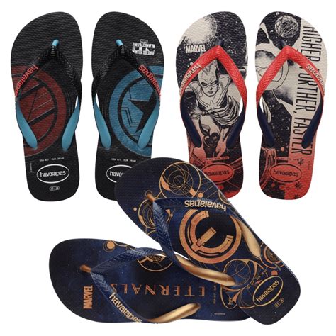 Chinelo Havaianas Marvel Eternos Capitã Marvel e Falcão Soldado