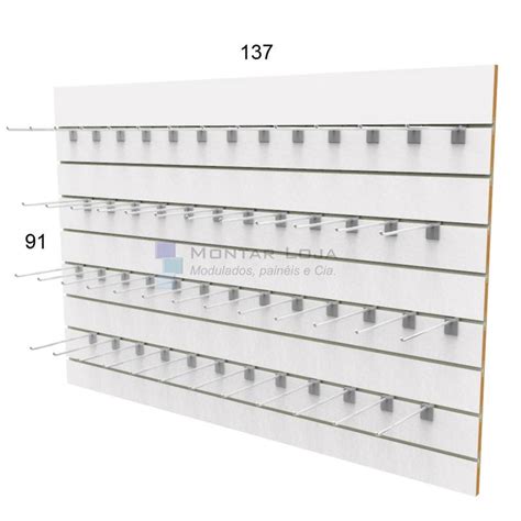 Painel Canaletado Mdf X Cm Ganchos Zincado Cm Canaletas De