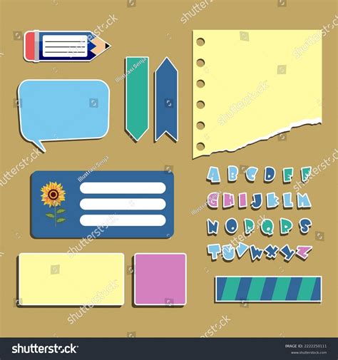 Notebook Labels Vector Template Design School Stock Vector (Royalty ...