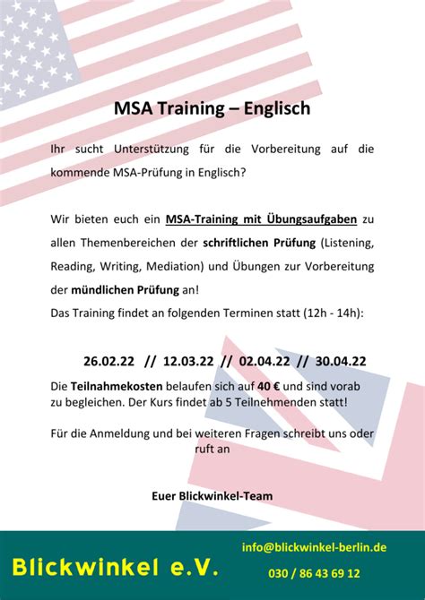 Msa Training Englisch Blickwinkel Ev