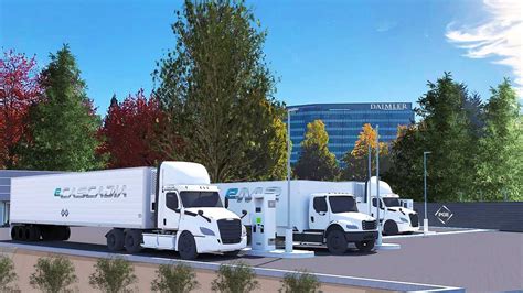 Daimler Builds First Public Megawatt Level Ev Truck Charging Site