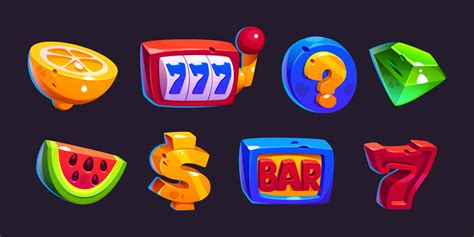 Set of casino cartoon slot machine fruit icon 21794965 Vector Art at Vecteezy