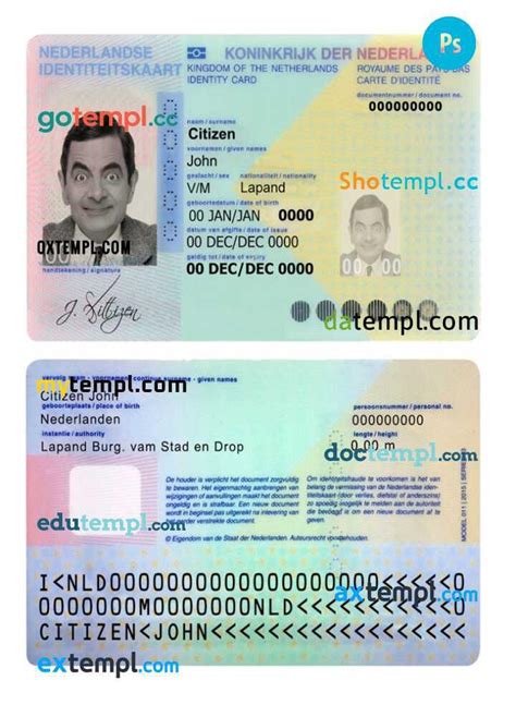 Netherlands ID Template In PSD Format By Doctemplid Issuu