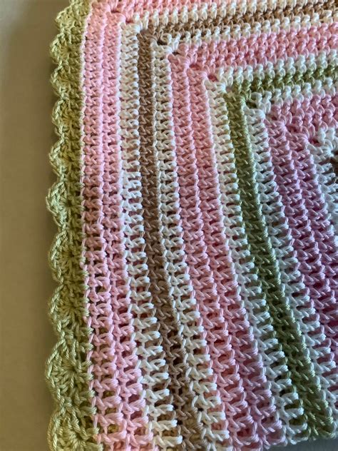 Pastel Hand Crocheted Baby Blanket Folksy