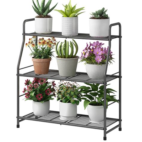 Snapklik Plant Stand Outdoor Indoor Tier Metal Waterproof Plant