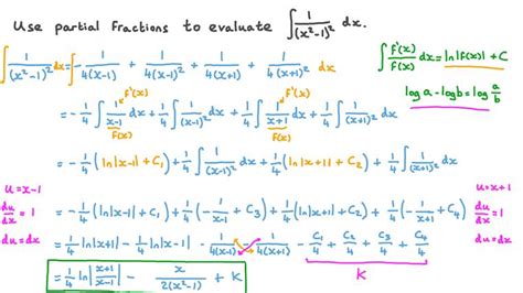 Lesson Integration By Partial Fractions With Linear Factors Nagwa