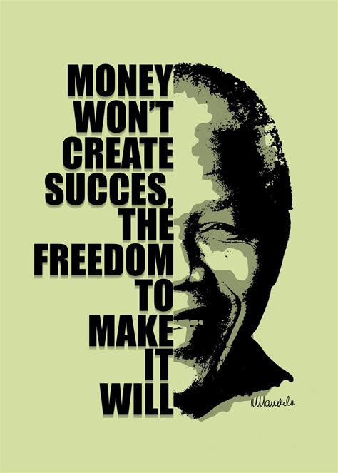 Mandela Freedom Quote Poster Picture Metal Print Paint By Sam Masikini Displate