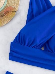 SHEIN Swim Vcay Criss Cross Ruched High Waisted Bikini Swimsuit SHEIN USA