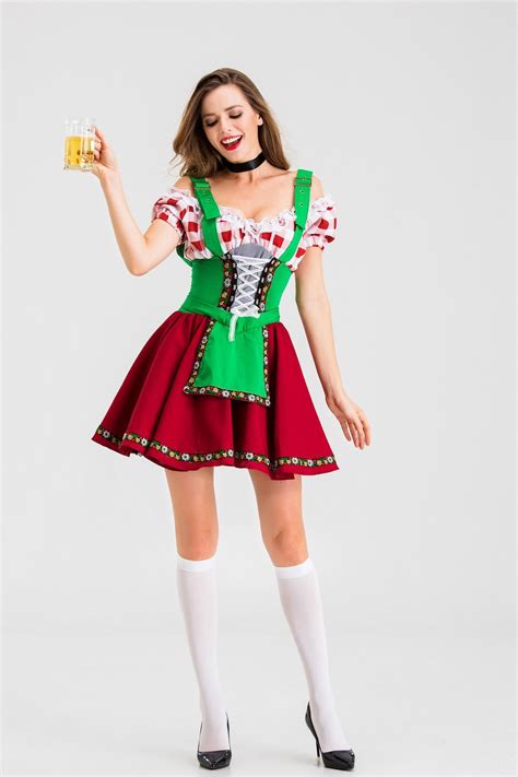 Women Carnival Costume Sexy Beer Girl Dress Club Beer Uniform Cosplay