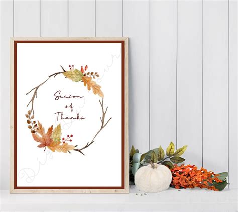 Fall Printable Thanksgiving Printable Season of Thanks - Etsy