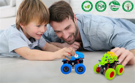 AESTEMON Cars Macchinine Per Bambini 2 Anni Monster Truck Dinosauri