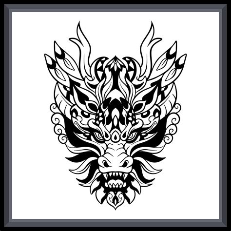 Dragon head tribal tattoo mandala arts. 36077061 Vector Art at Vecteezy