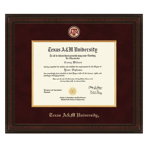 Texas A&M University Diploma Frame - Excelsior | Graduation Gift