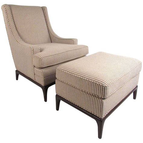 Mid Century Modern Lounge Chair With Ottoman After Robsjohn Gibbings