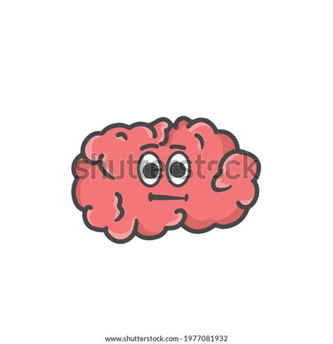 Cute Brain Character Flat Cartoon Vector Stock Vector (Royalty Free ...