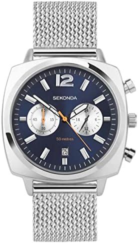 Sekonda Airborne Mens 40mm Chronograph Watch In Blue With Analogue Date