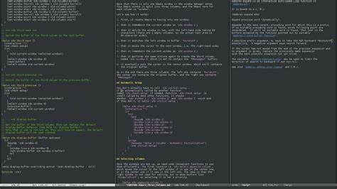 Setting And Using Emacs In Three Columns