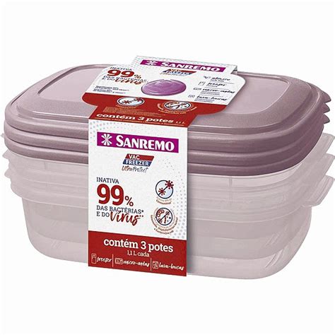 Kit Potes Pl Stico Sanremo Vac Freezer Ml Ultra Protect Japa Vendas