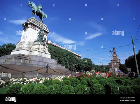 Giuseppe Garibaldi Statue Piazza Cairoli Milan Lombardy Italy Stock