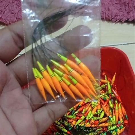 Kukumbul Ikan Pelampung Cabe Isi 10 Pcs Warna Kuning Ukuran 3 Cm